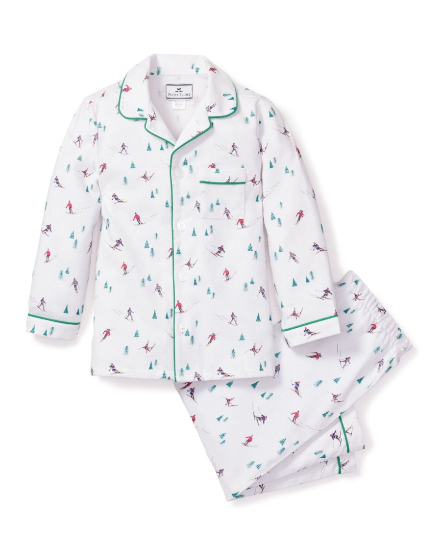 Kids Petite Plume Pajamas | Kid'S Flannel Pajama Set In Apres Ski