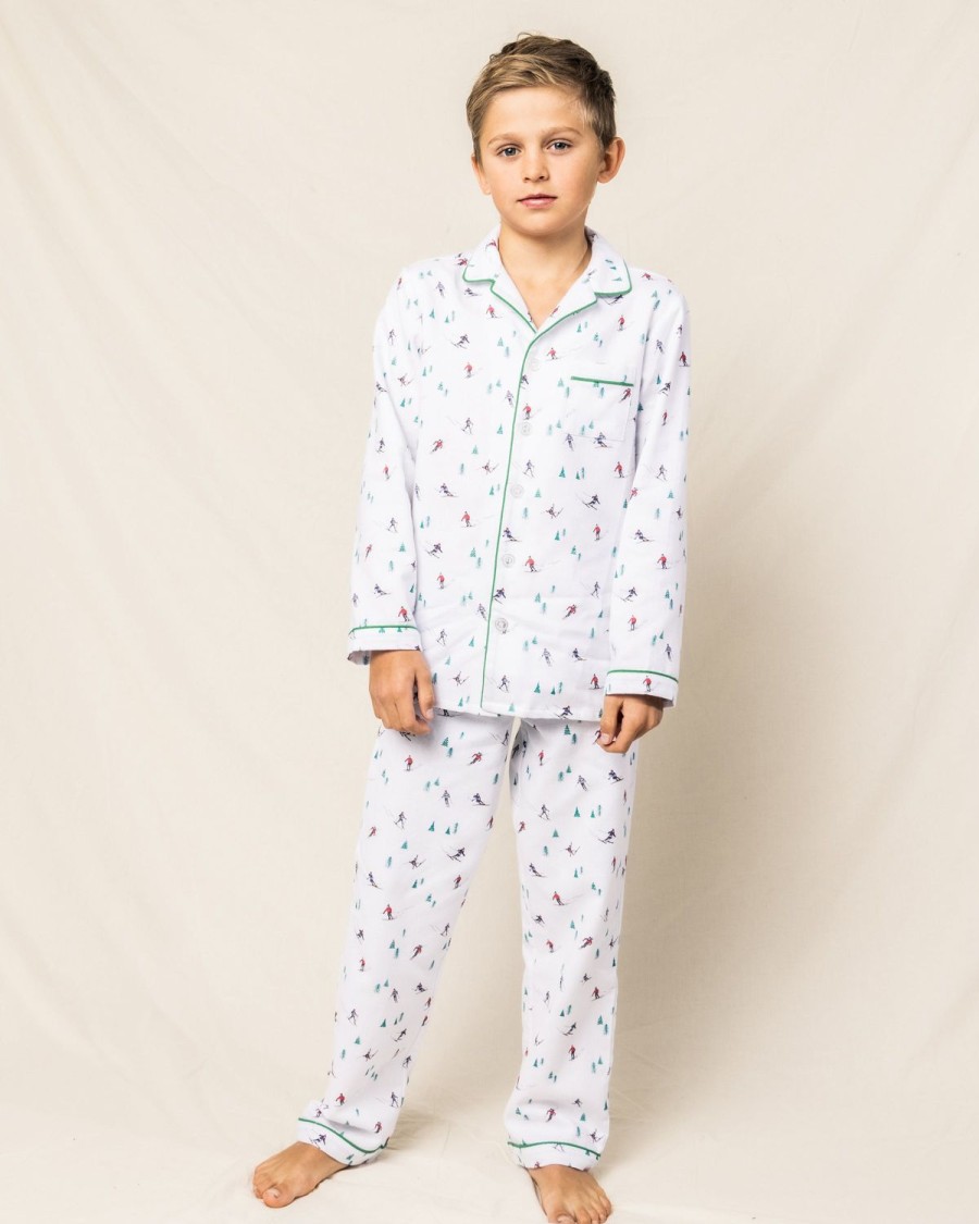 Kids Petite Plume Pajamas | Kid'S Flannel Pajama Set In Apres Ski