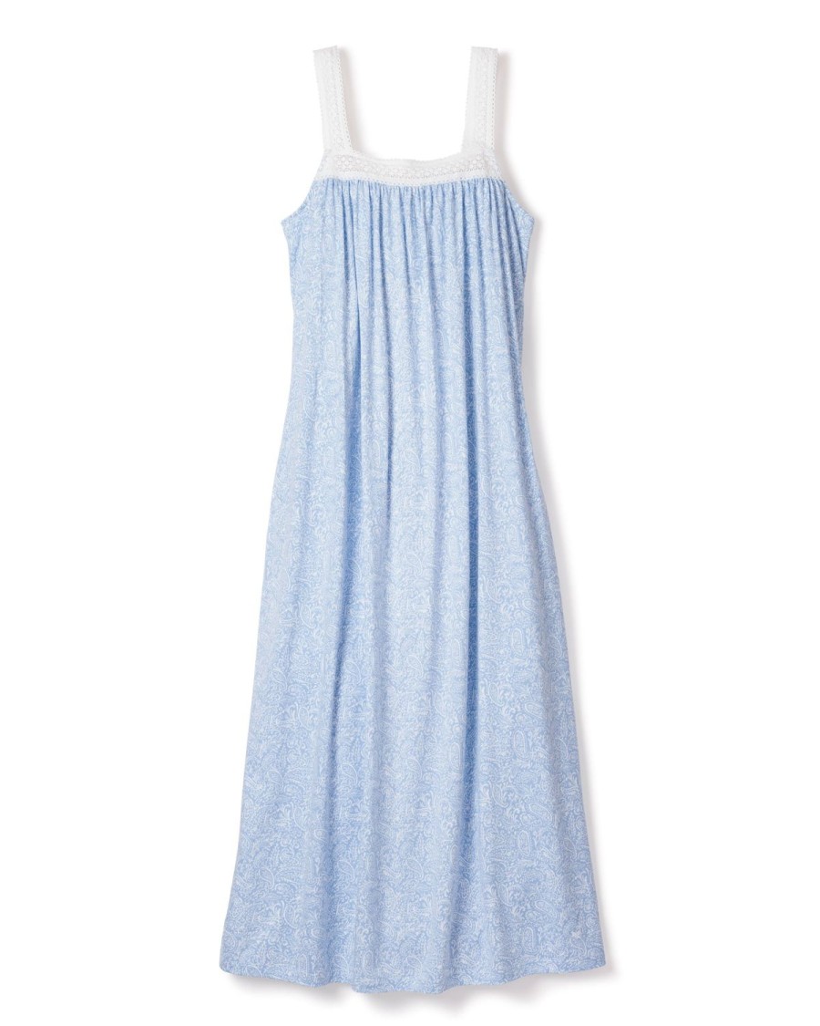 Women Petite Plume | Women'S Pima Camille Nightgown In Periwinkle Paisley