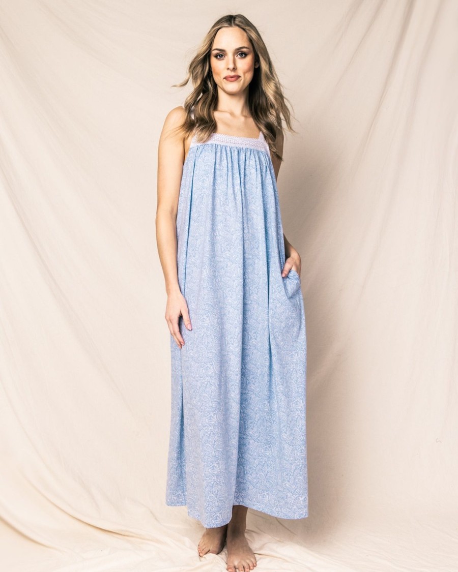 Women Petite Plume | Women'S Pima Camille Nightgown In Periwinkle Paisley