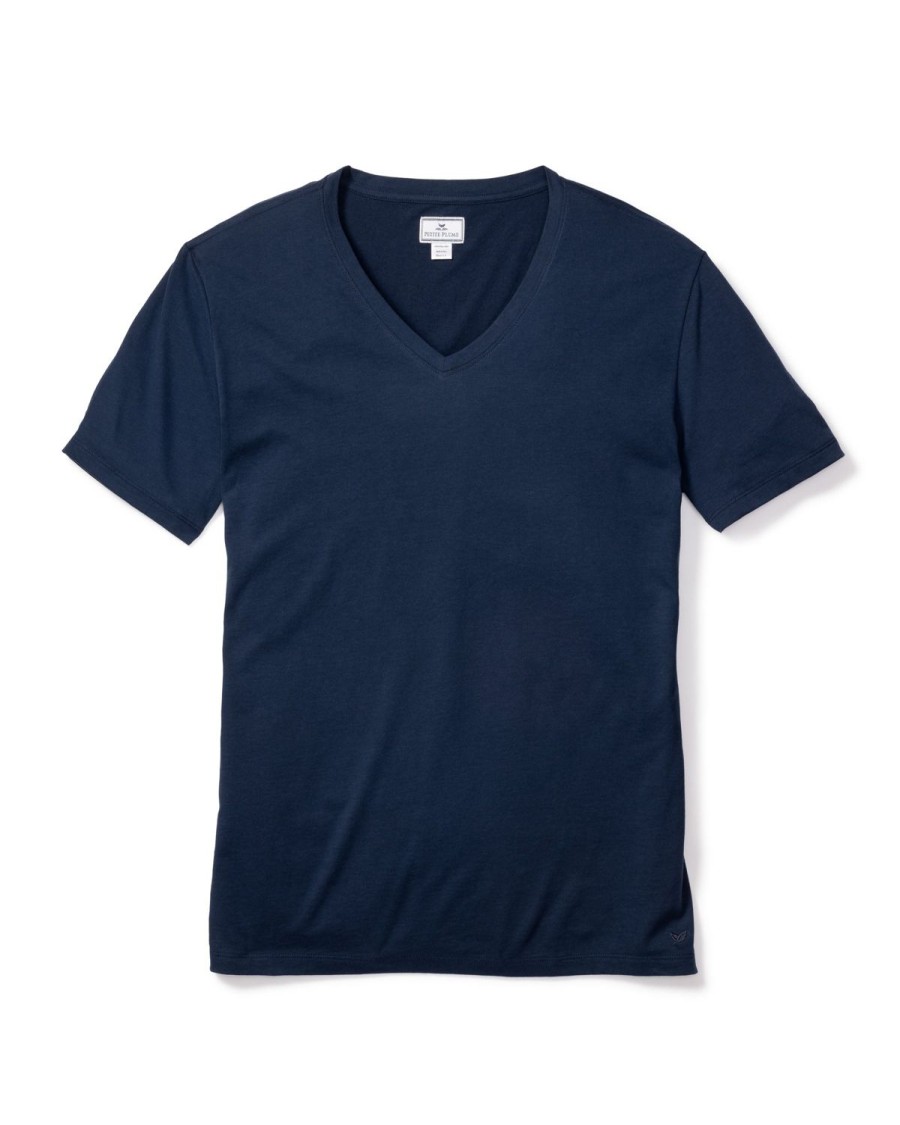 Men Petite Plume | Men'S Pima V-Neck Top In Navy