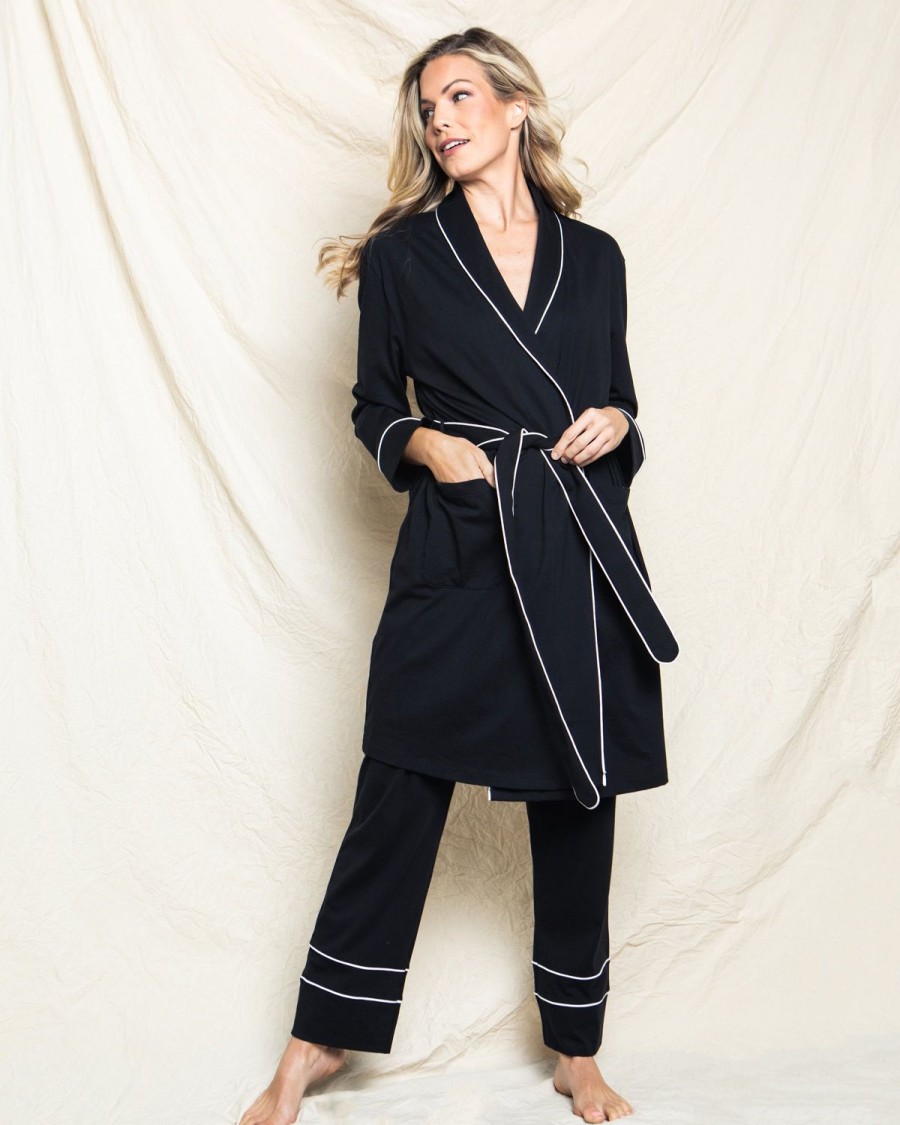 Women Petite Plume | Women'S Pima Robe In Black