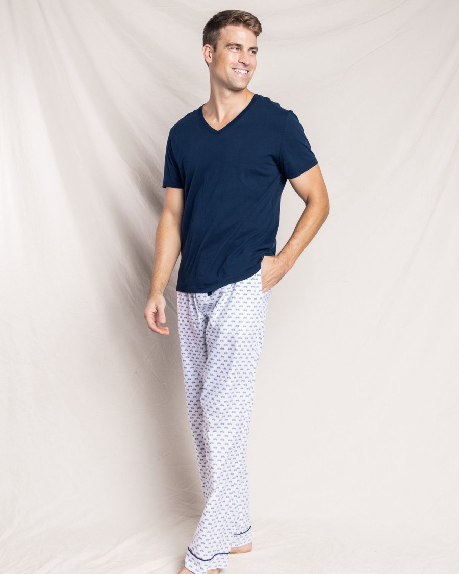 Men Petite Plume | Men'S Twill Pajama Pants In Bicyclette