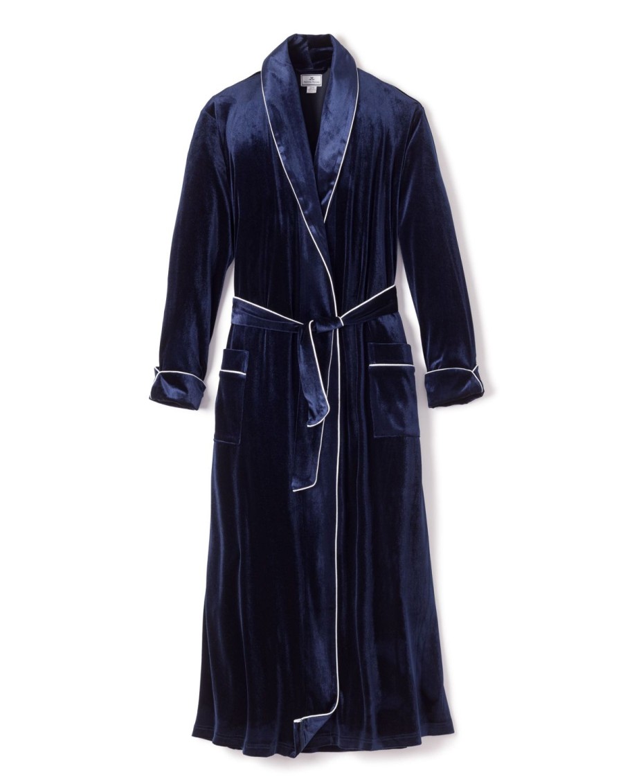 Women Petite Plume | Women'S Velour Robe In Navy