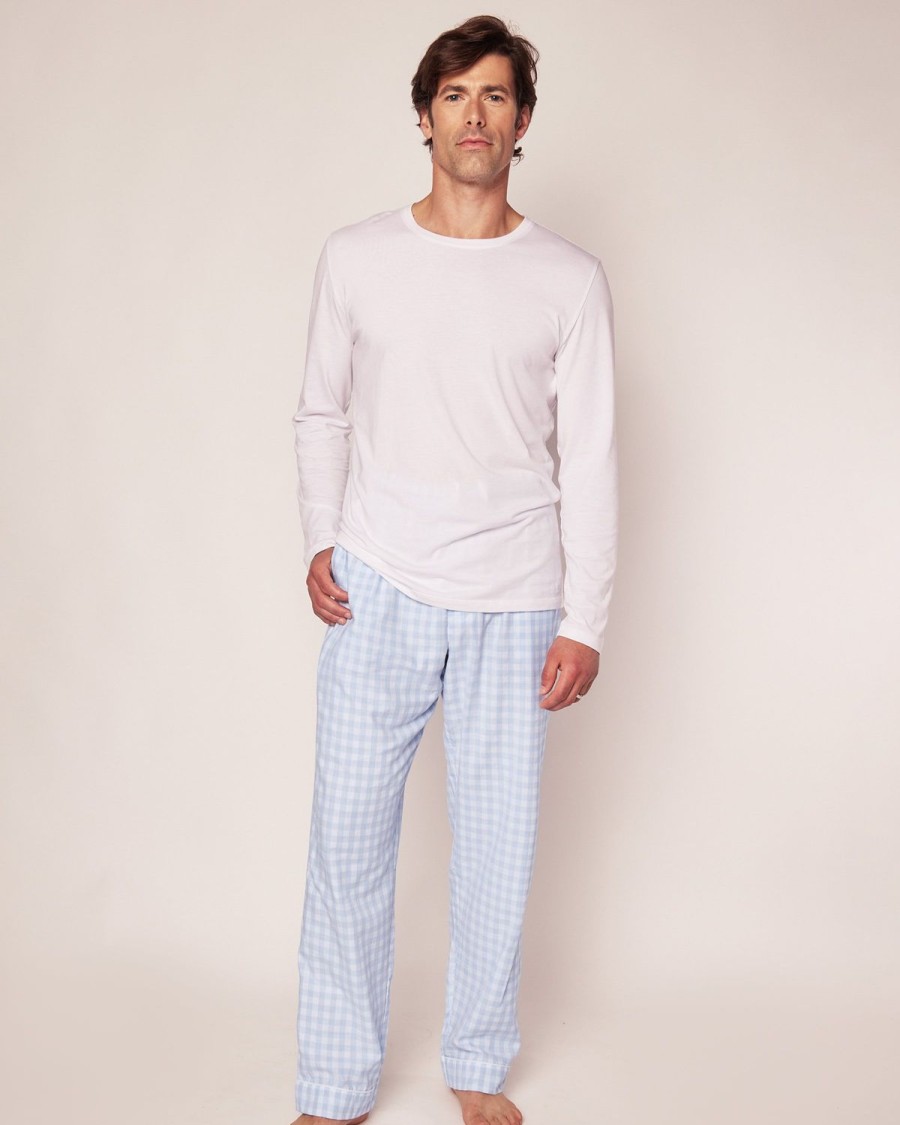 Men Petite Plume | Men'S Twill Pants In Light Blue Gingham