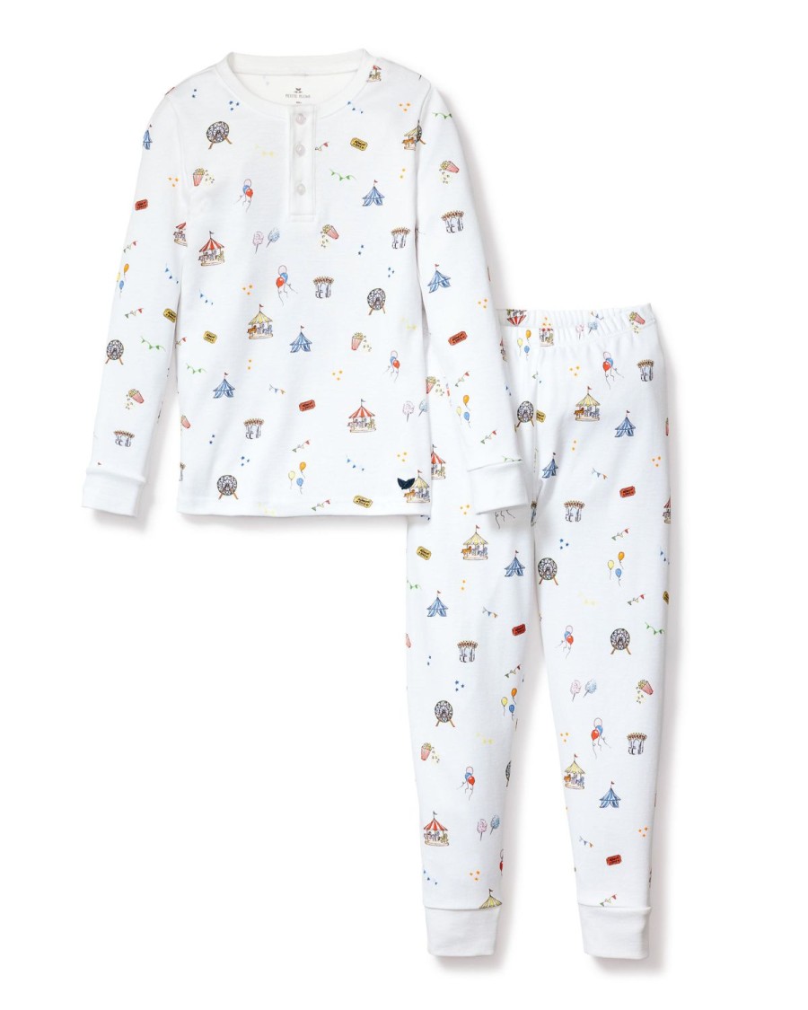 Kids Petite Plume Pajamas | Kid'S Pima Snug Fit Pajama Set In Carnival Memories