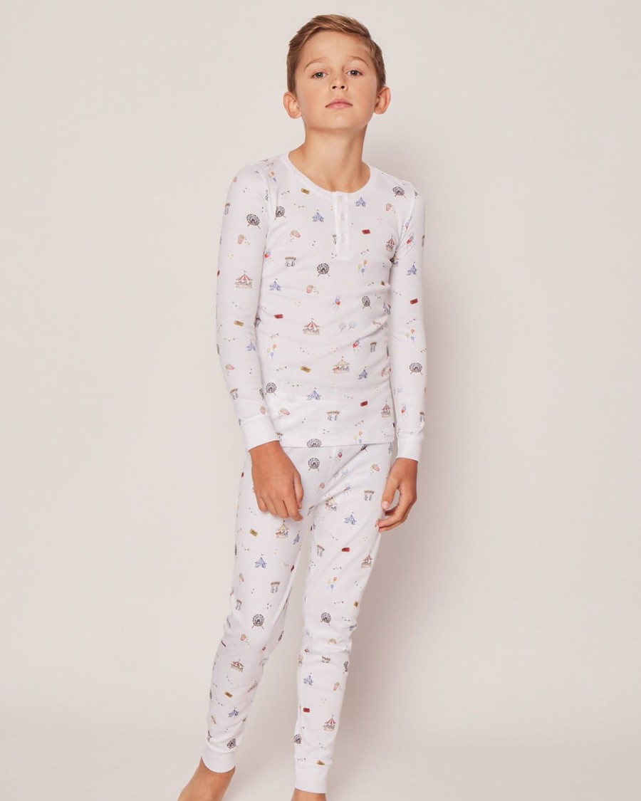 Kids Petite Plume Pajamas | Kid'S Pima Snug Fit Pajama Set In Carnival Memories