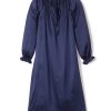 Kids Petite Plume Nightgowns | Girl'S Silk Delphine Nightgown In Navy