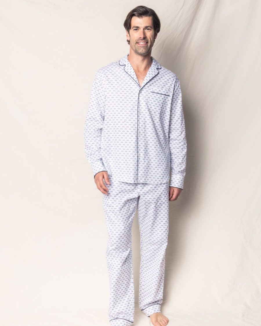 Men Petite Plume | Men'S Twill Pajama Set In Bicyclette