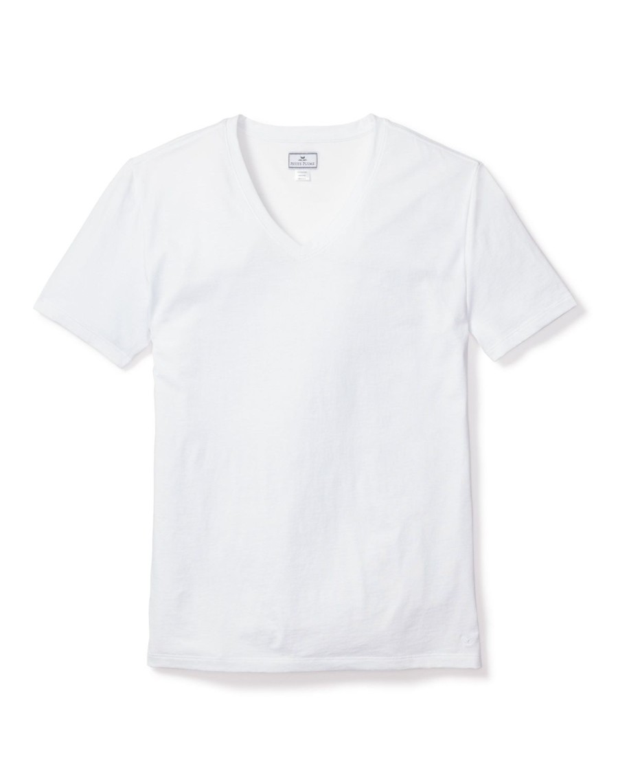 Men Petite Plume | Men'S Pima V-Neck Top In White