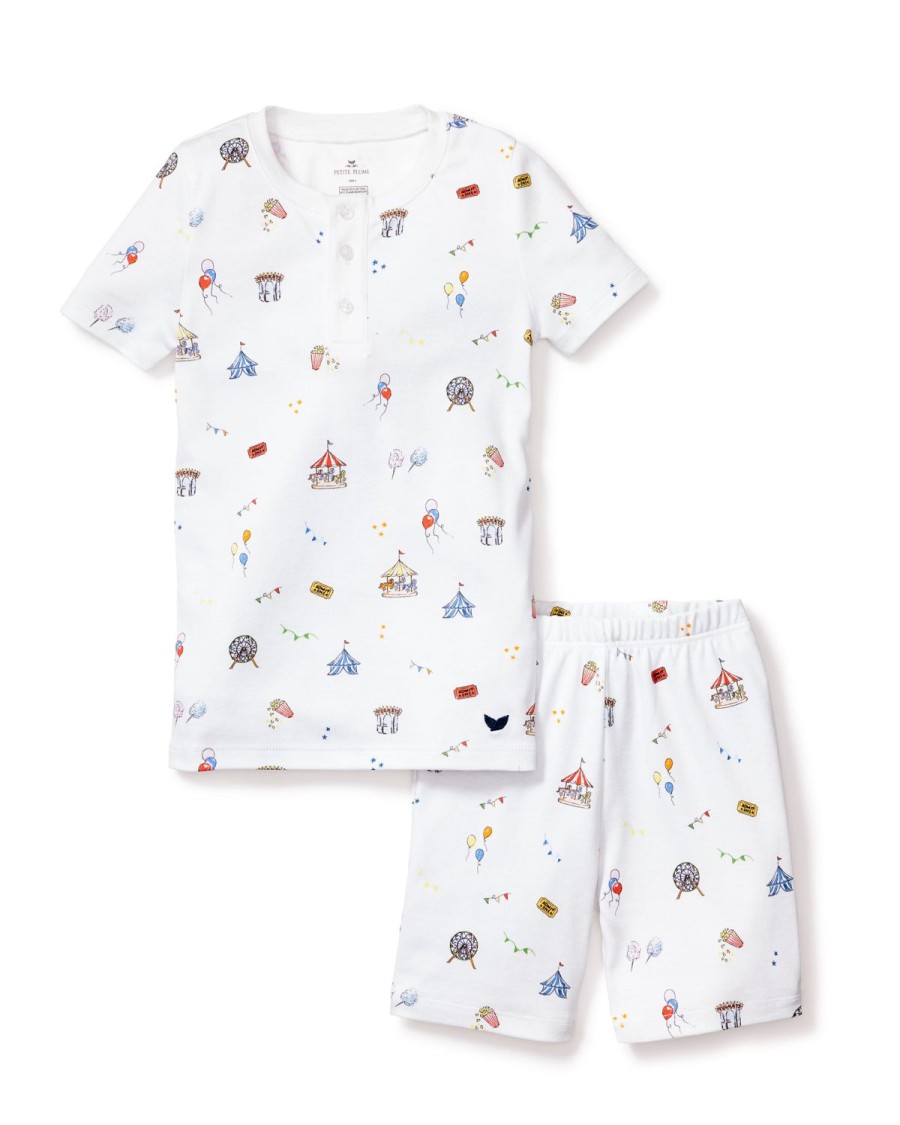 Kids Petite Plume Pajamas | Kid'S Pima Snug Fit Pajama Short Set In Carnival Memories