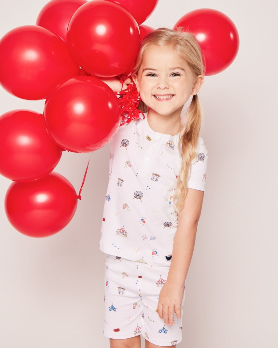 Kids Petite Plume Pajamas | Kid'S Pima Snug Fit Pajama Short Set In Carnival Memories