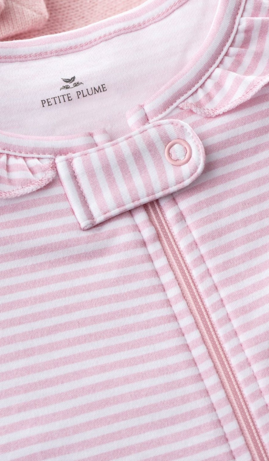 Kids Petite Plume Rompers | Baby'S Pima Snug Fit Romper In Pink Stripes