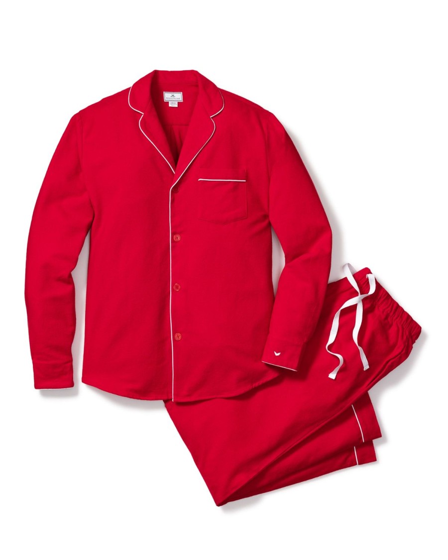 Men Petite Plume | Men'S Flannel Pajama Set In Red