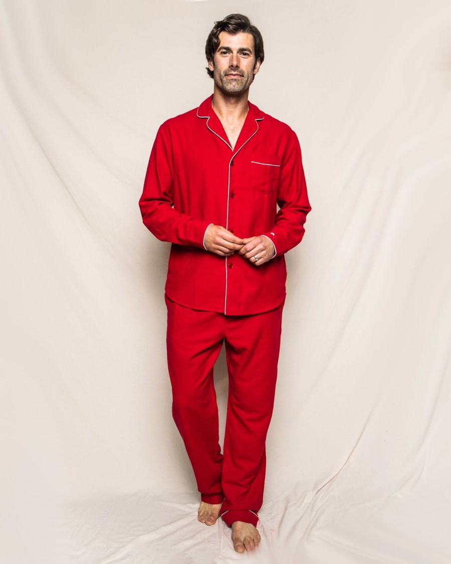 Men Petite Plume | Men'S Flannel Pajama Set In Red