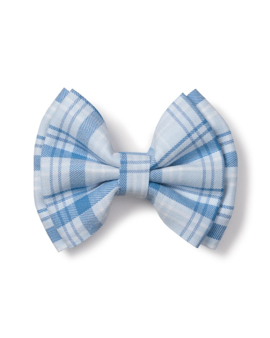 Kids Petite Plume Accessories | Girl'S Twill Hair Bow In Seafarer Tartan