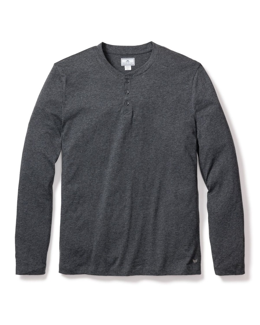 Men Petite Plume | Men'S Pima Henley In Dark Heather