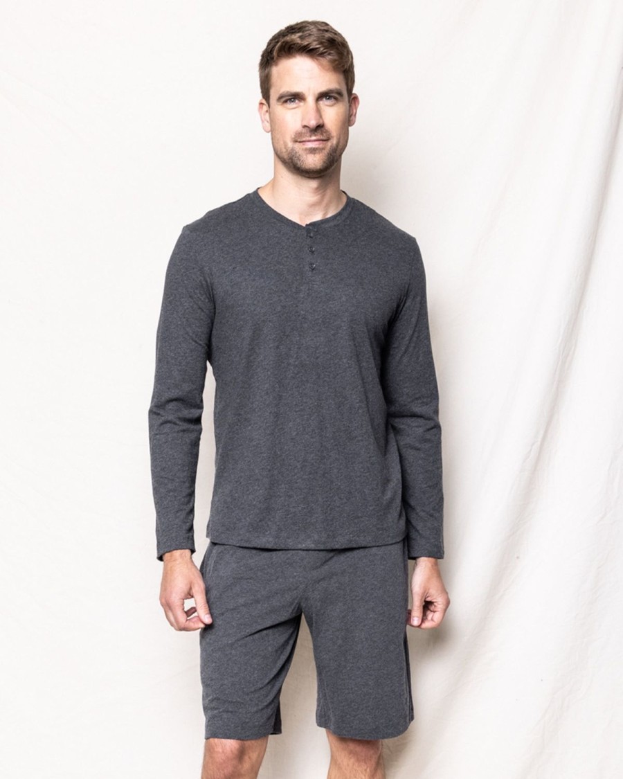 Men Petite Plume | Men'S Pima Henley In Dark Heather