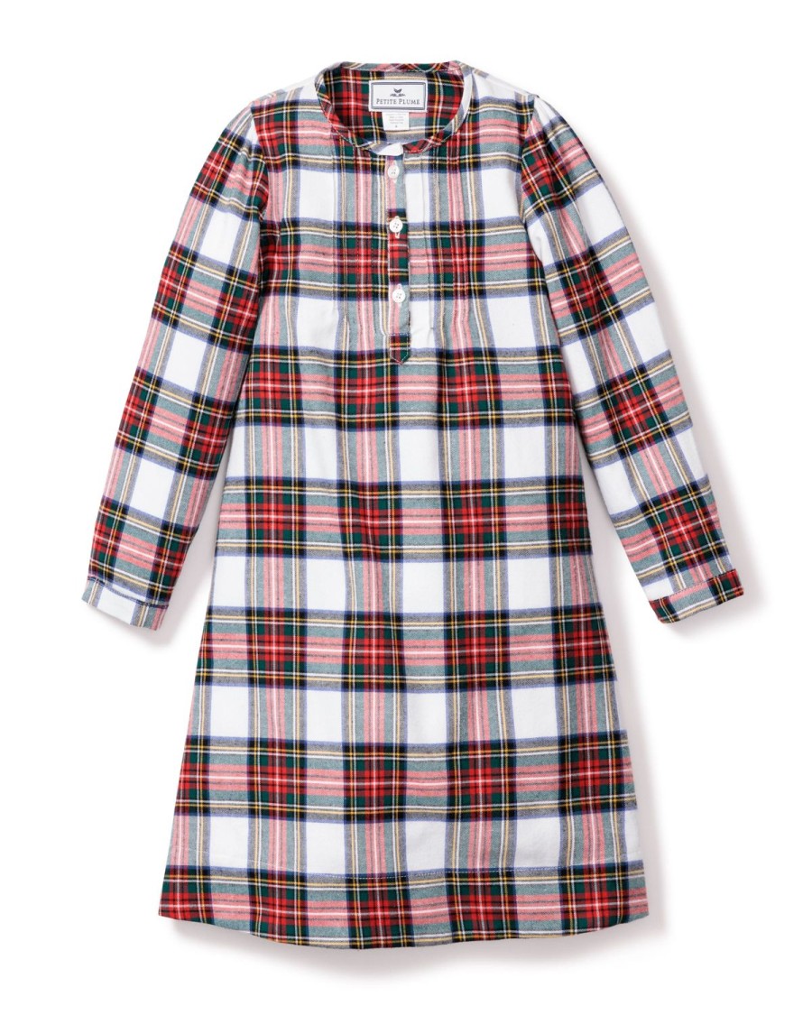 Kids Petite Plume Nightgowns | Kid'S Brushed Cotton Beatrice Nightgown In Balmoral Tartan