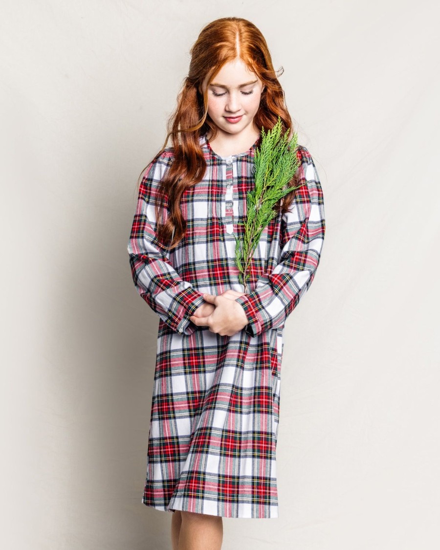 Kids Petite Plume Nightgowns | Kid'S Brushed Cotton Beatrice Nightgown In Balmoral Tartan