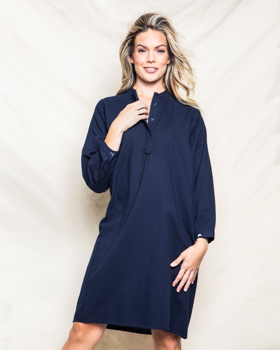 Women Petite Plume | Women'S Flannel Grace Nightgown In Navy