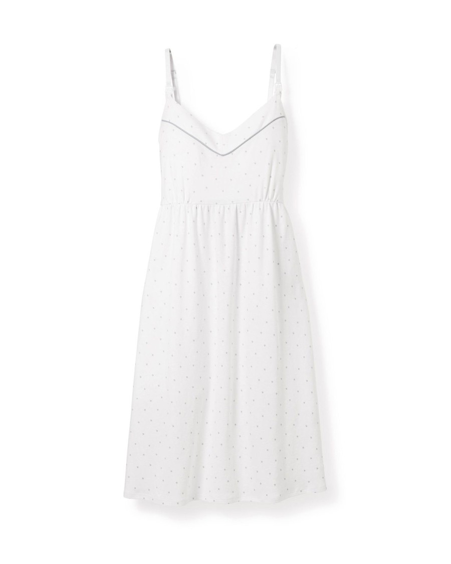 Women Petite Plume | Women'S Pima Maternity Nightgown In Grey Stars