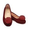 Women Petite Plume | Women'S Juliette Slipper In Bordeaux Suede With Pom