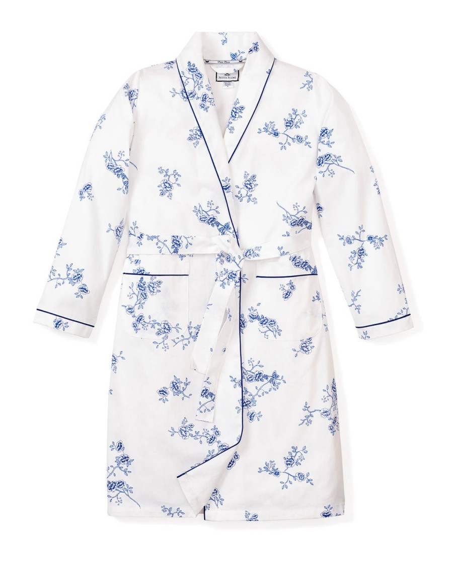 Kids Petite Plume Robes | Kid'S Twill Robe In Indigo Floral