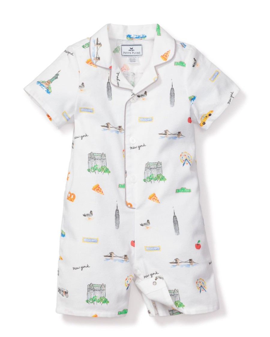 Kids Petite Plume Rompers | Baby'S Twill Summer Romper In New York! New York!