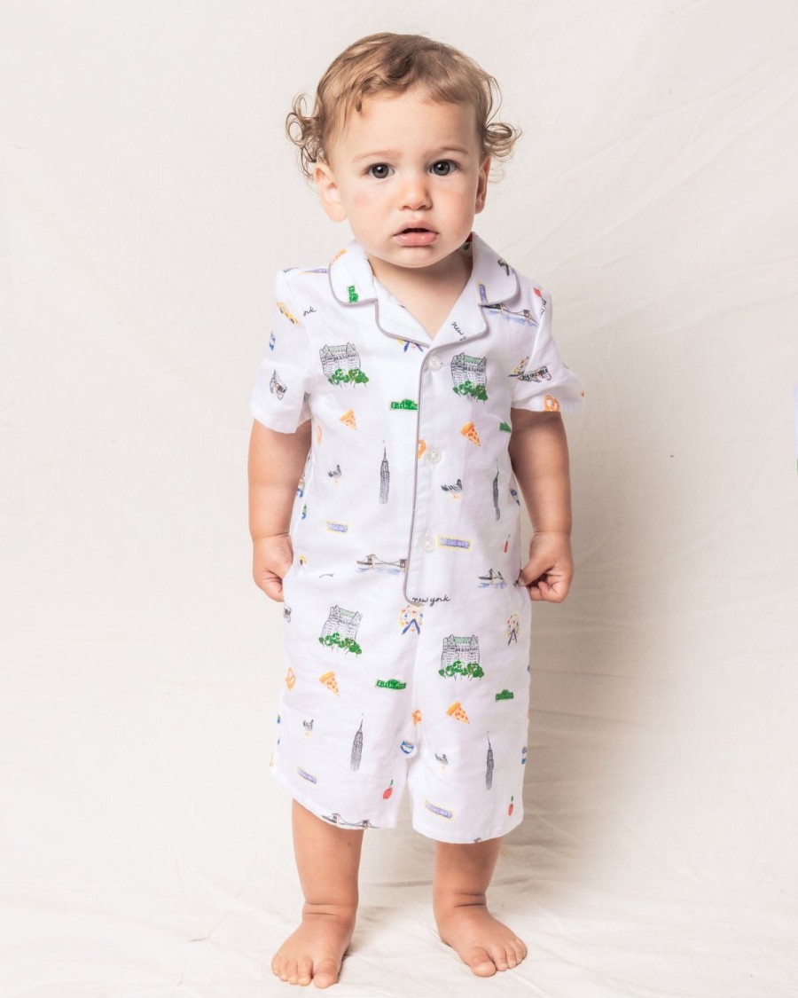 Kids Petite Plume Rompers | Baby'S Twill Summer Romper In New York! New York!