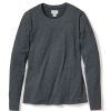 Women Petite Plume | Women'S Pima Long Sleeve Top In Dark Heather Grey