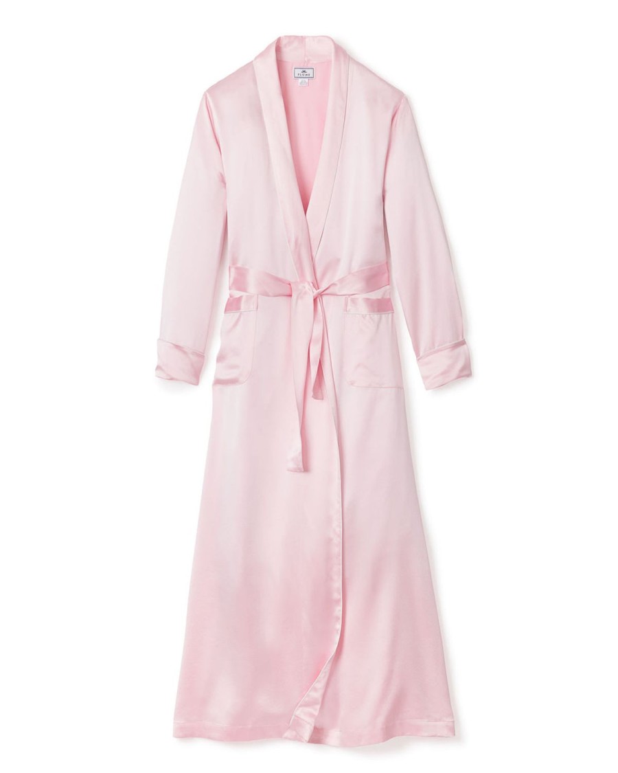 Women Petite Plume | Women'S Silk Long Robe In Pink