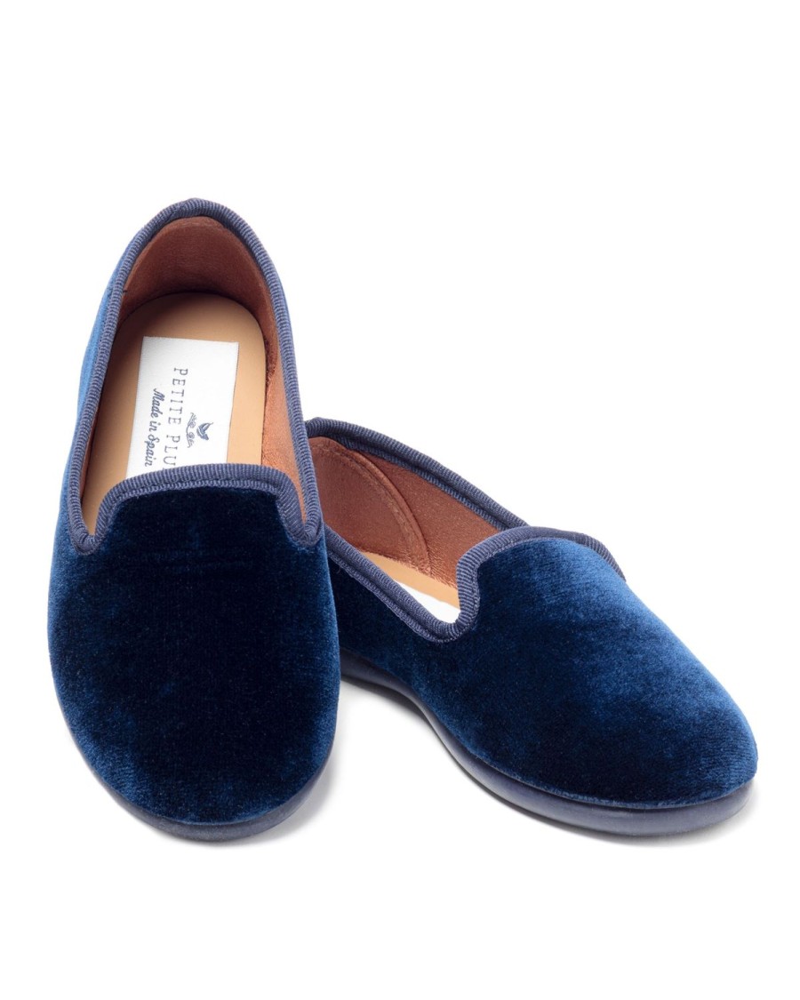 Women Petite Plume | Women'S Hamptons Loafer In Navy Velvet