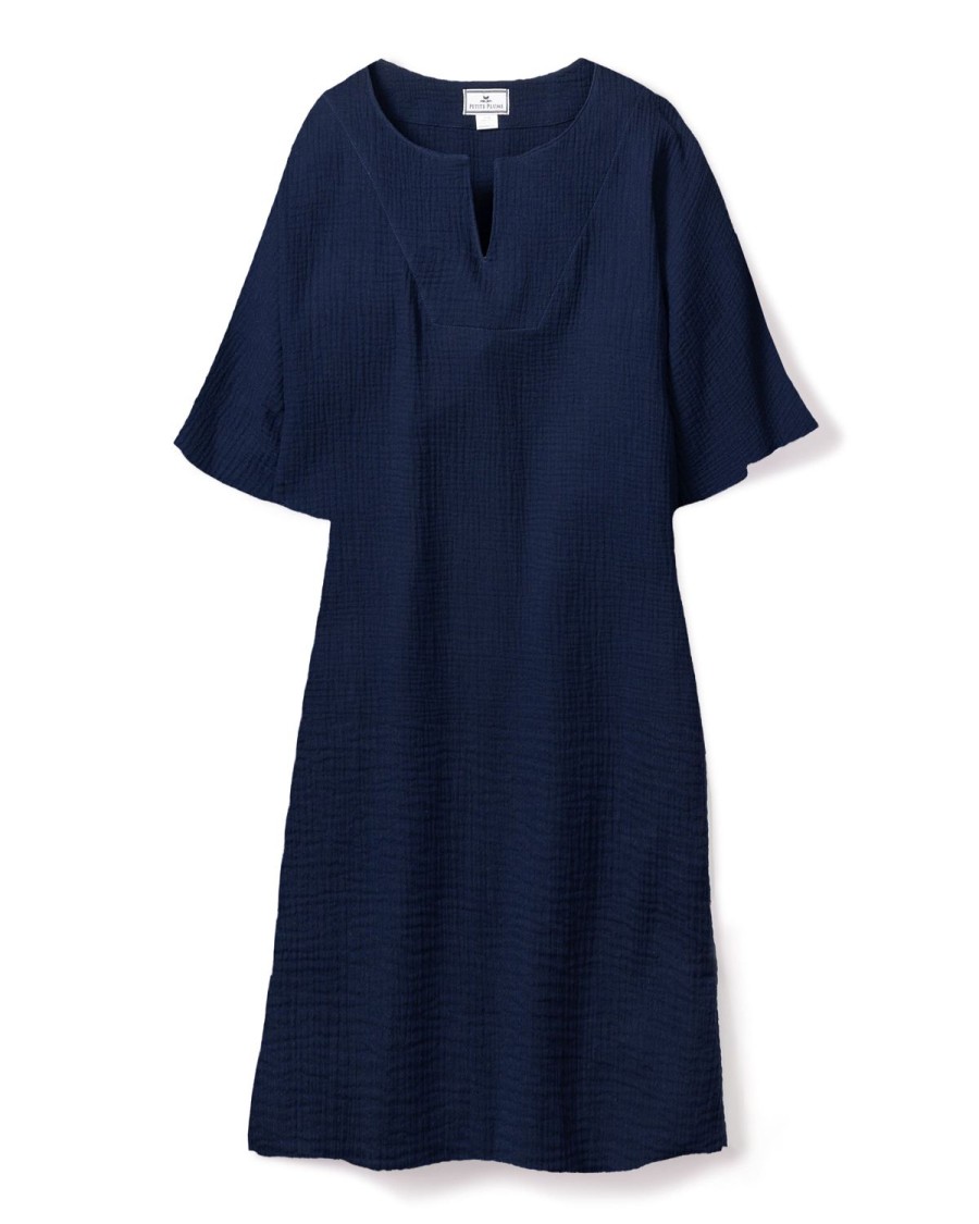 Women Petite Plume | Women'S Gauze Caftan In Navy