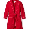 Kids Petite Plume Robes | Kid'S Flannel Robe In Red With White Piping