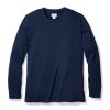 Men Petite Plume | Men'S Pima Crew Neck Long Sleeve Top In Navy