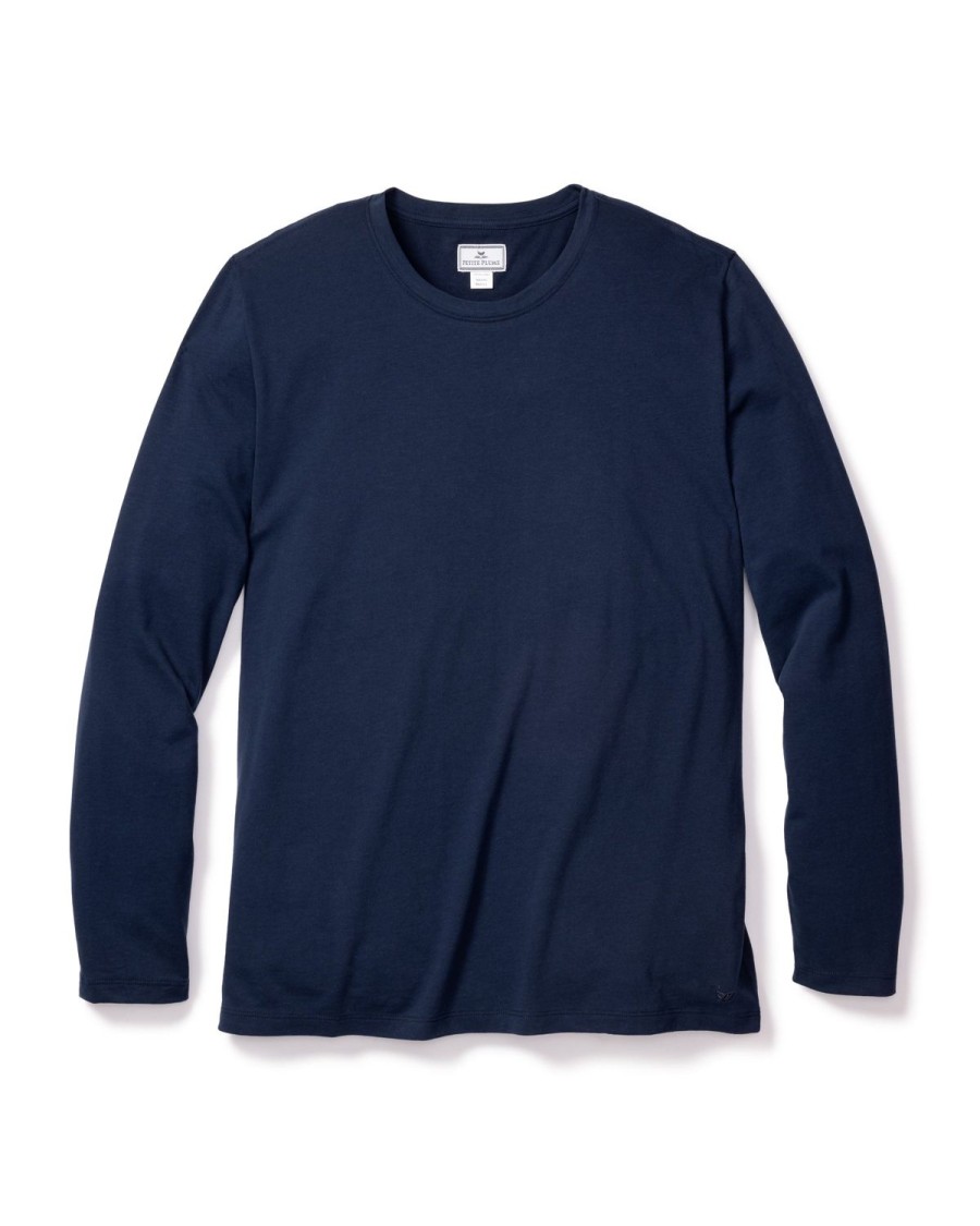 Men Petite Plume | Men'S Pima Crew Neck Long Sleeve Top In Navy