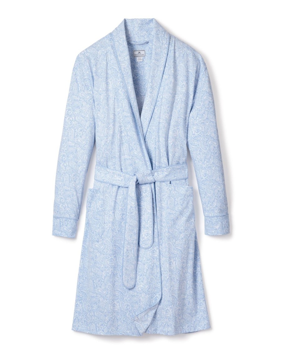 Women Petite Plume | Women'S Pima Robe In Periwinkle Paisley