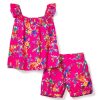 Kids Petite Plume Daywear | Girl'S Twill Celeste Short Set In Summer Blooms