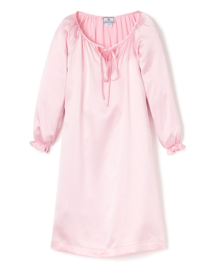 Kids Petite Plume Nightgowns | Girl'S Silk Delphine Nightgown In Pink