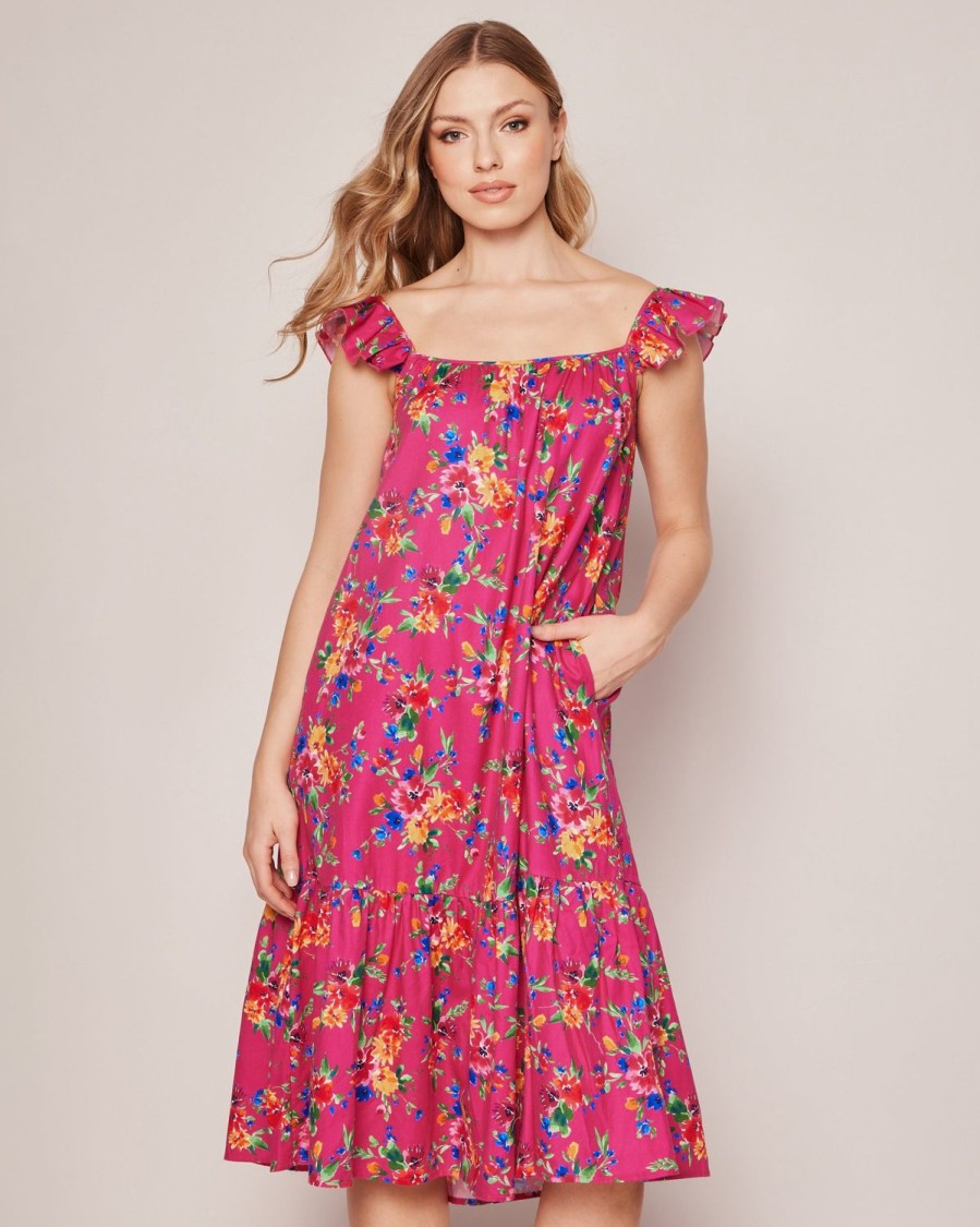 Women Petite Plume | Women'S Twill Celeste Dress In Summer Blooms