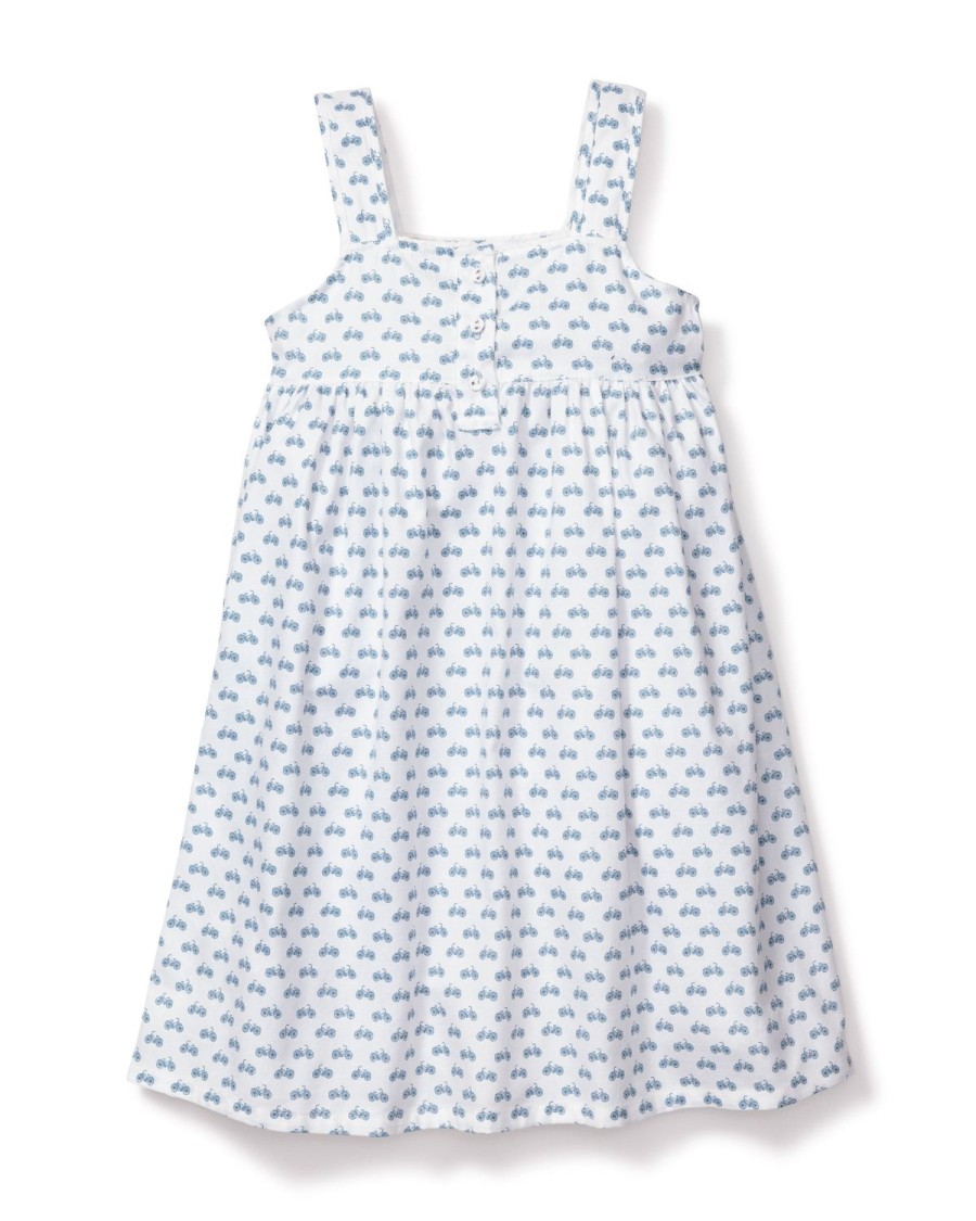 Kids Petite Plume Nightgowns | Girl'S Twill Charlotte Nightgown In Bicyclette