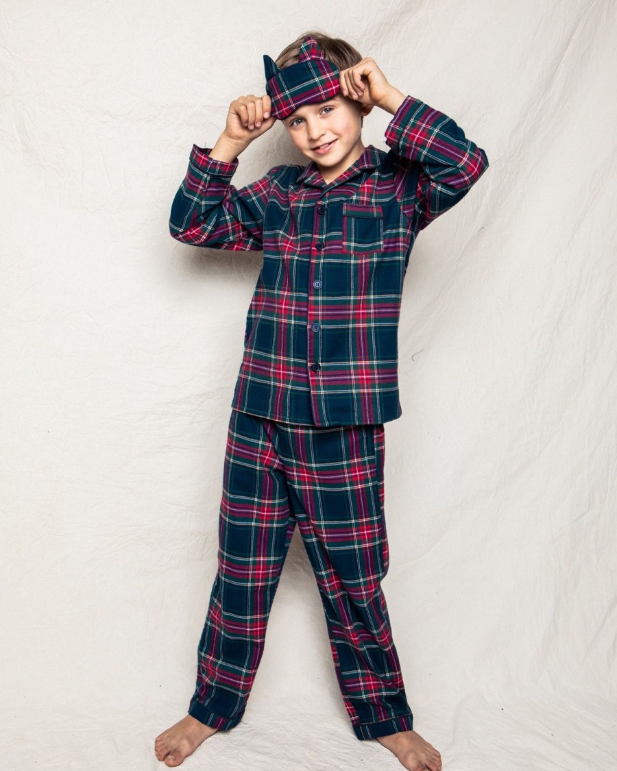 Kids Petite Plume Pajamas | Kid'S Brushed Cotton Pajama Set In Windsor Tartan