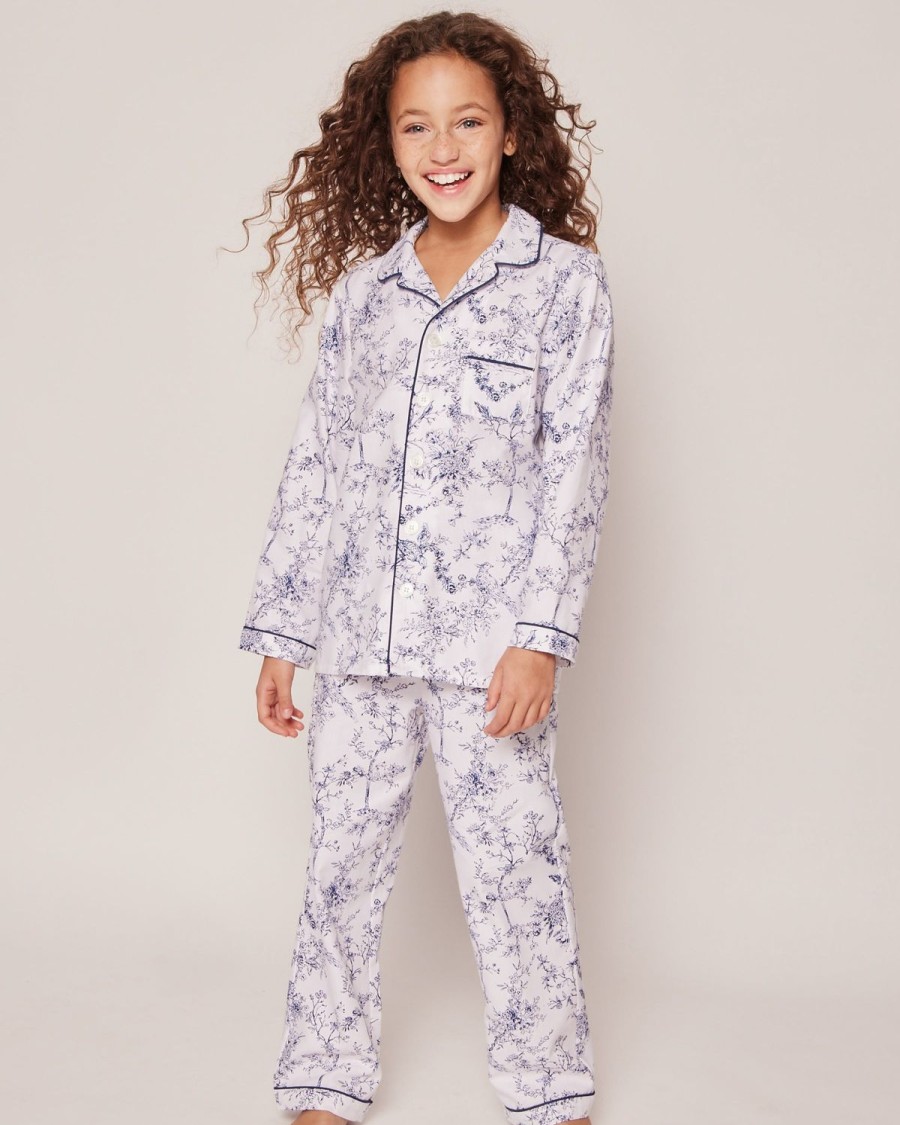 Kids Petite Plume Pajamas | Kid'S Twill Pajama Set In Timeless Toile