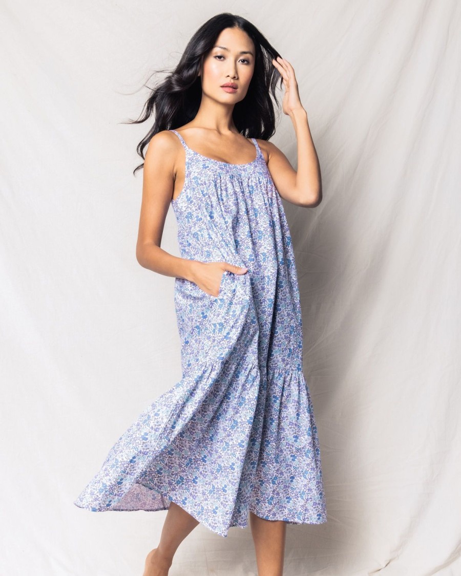 Women Petite Plume | Women'S Twill Chloe Nightgown In Fleur D'Azur