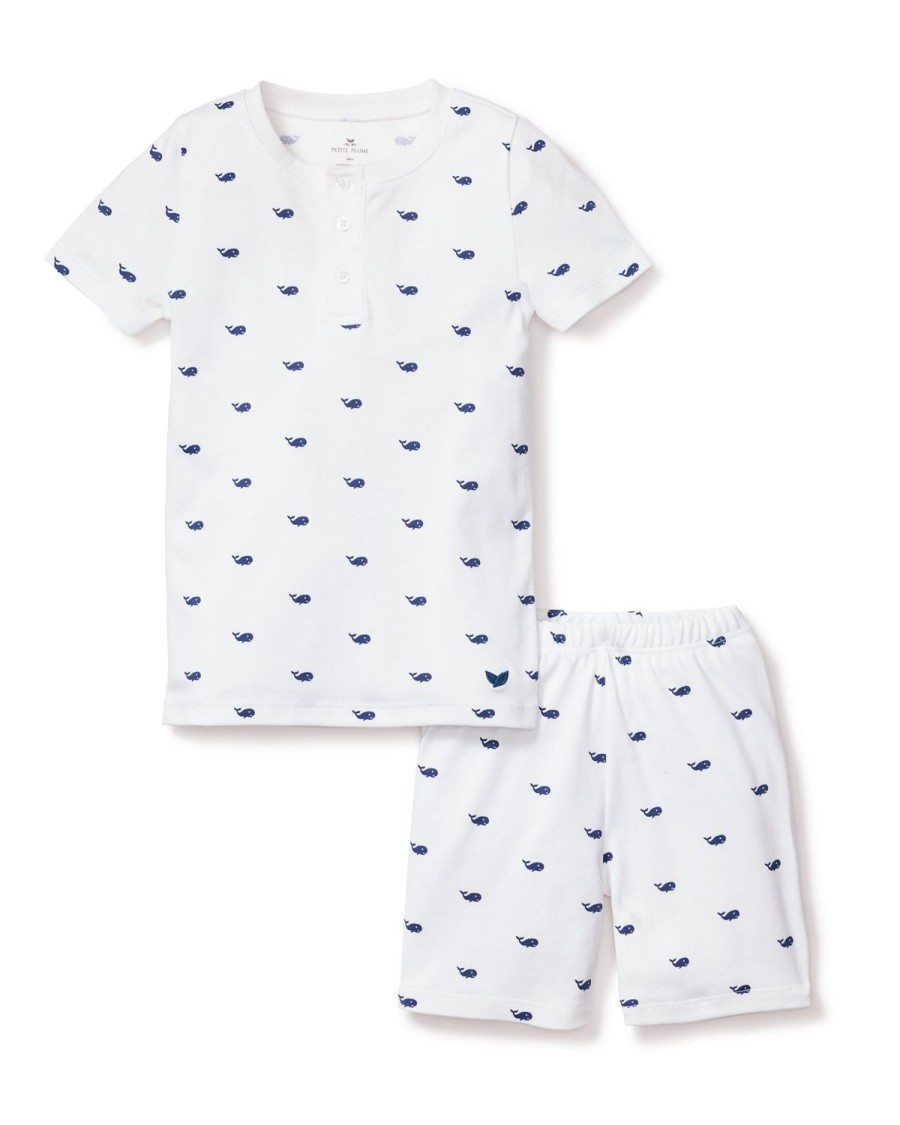 Kids Petite Plume Pajamas | Kid'S Pima Snug Fit Pajama Short Set In Whales