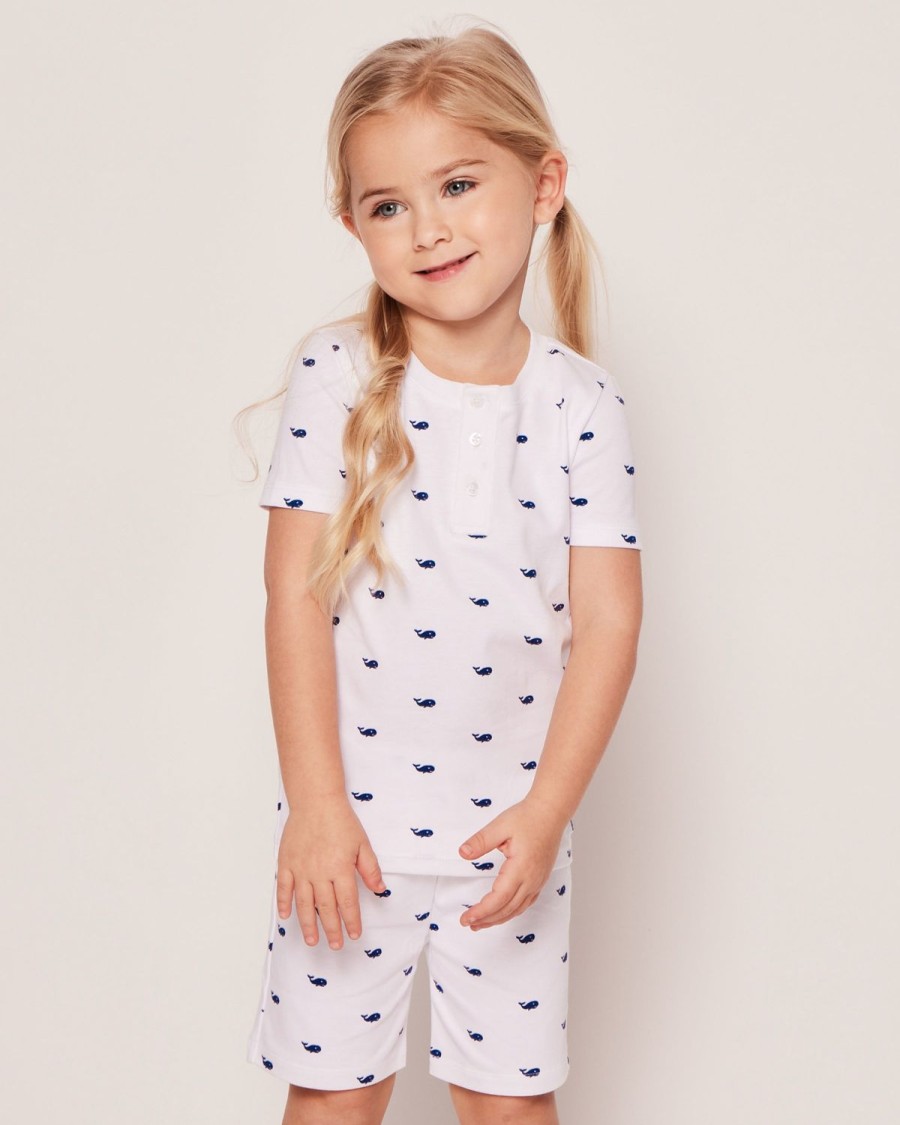 Kids Petite Plume Pajamas | Kid'S Pima Snug Fit Pajama Short Set In Whales