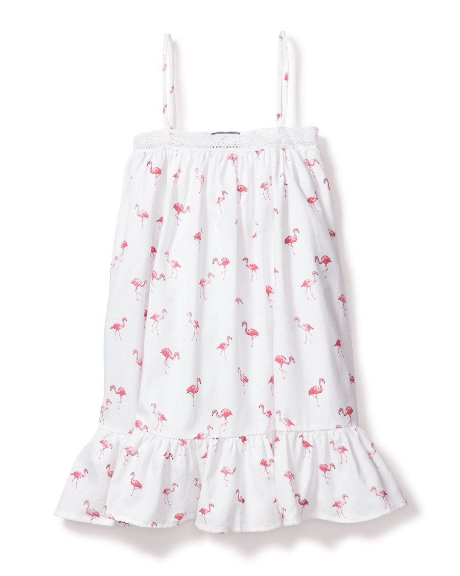 Kids Petite Plume Nightgowns | Girl'S Twill Lily Nightgown In Flamingos