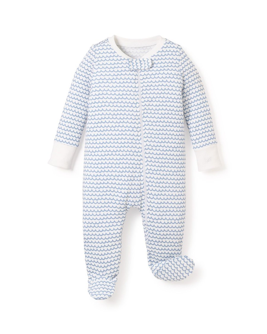 Kids Petite Plume Rompers | Baby'S Pima Snug Fit Romper In La Mer