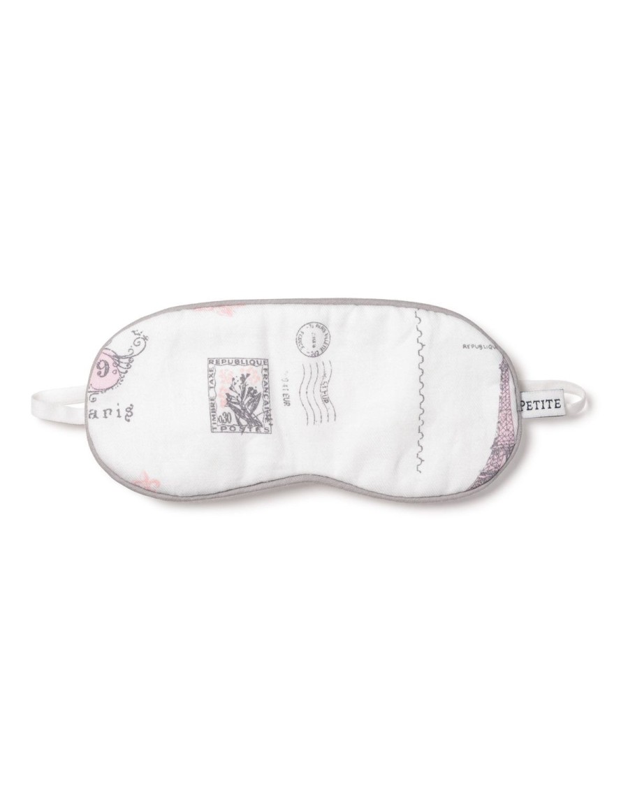 Kids Petite Plume Slippers & Accessories | Kid'S Twill Sleep Mask In Paris Musings